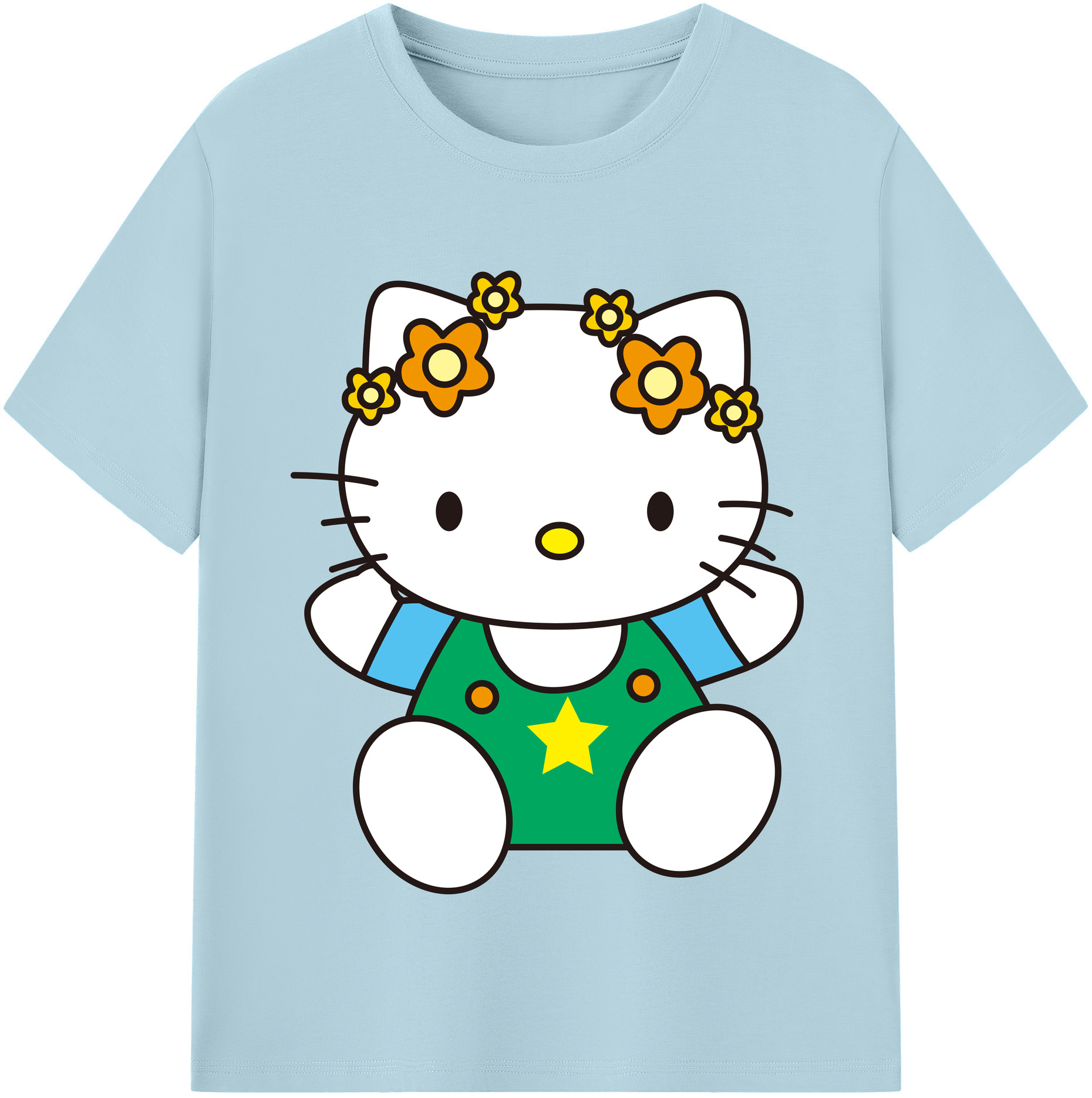 （画像用） Hello Kitty ハローキティ 綿100％半袖Tシャツ（フロントプリント）